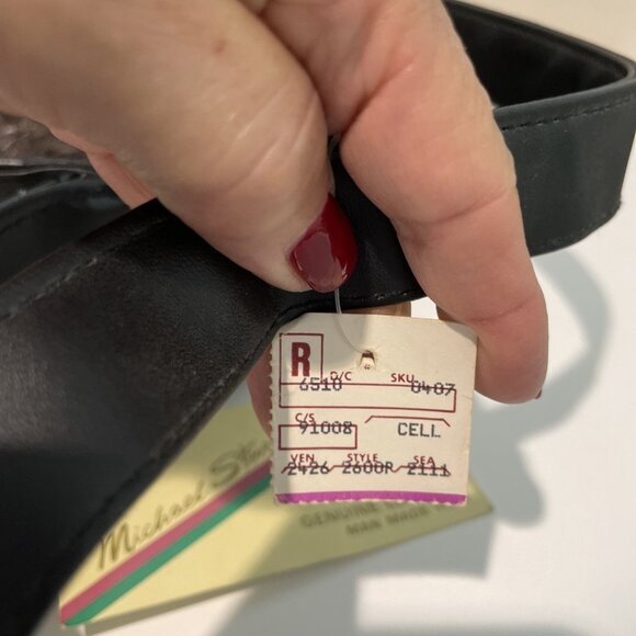 VTG Michael Stevens Leather Patchwork Shoulder Bag w/ Matching Makeup Bag NEW - Picture 16 of 16